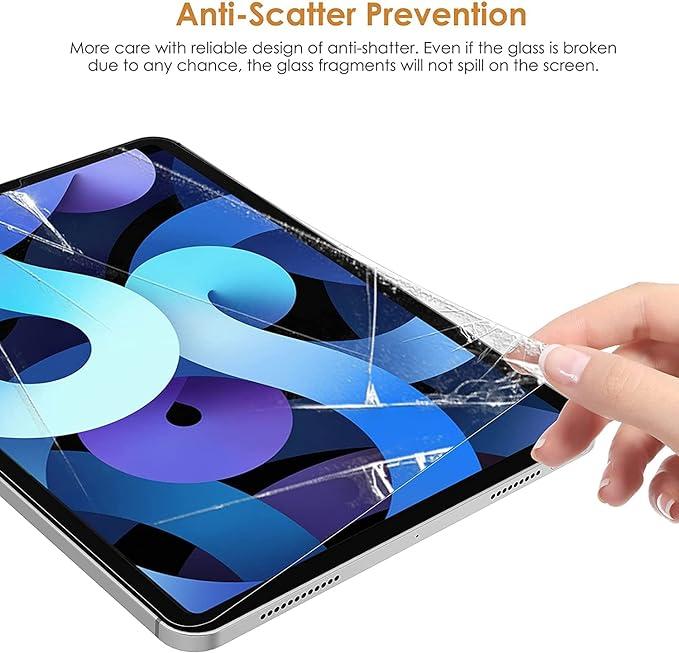 2 Pack Screen Protector for iPad Air 5th 2022 / iPad Air 4th 2020 10.9-inch and iPad Pro 11 Inch All Models, Tempered Glass, Face ID Compatible, 9H Hardness 5