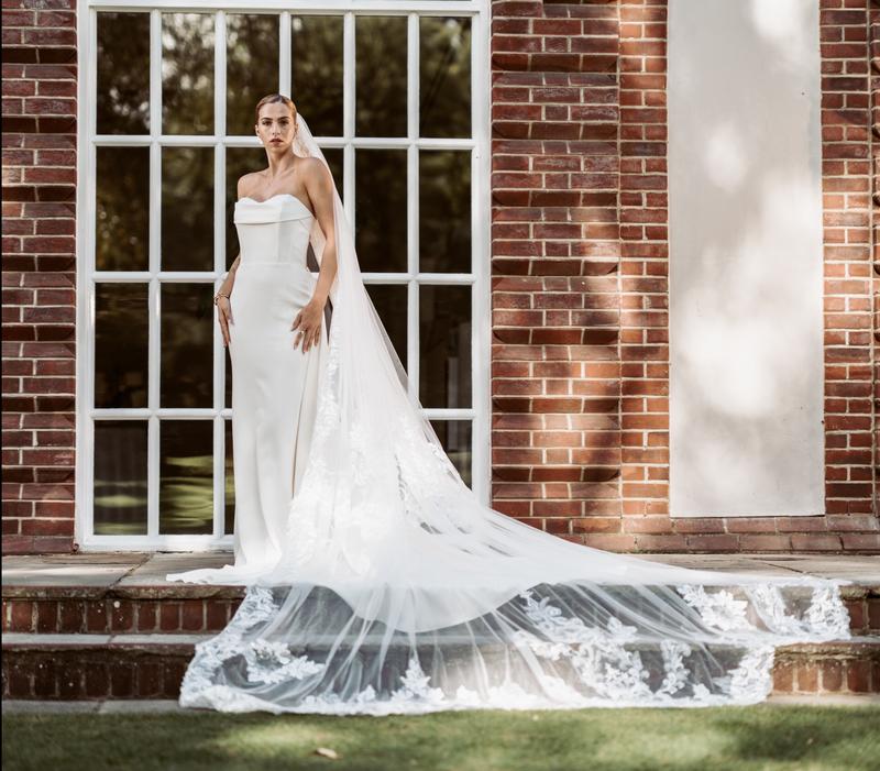 Lace Wedding Veil Cathedral Wedding Veil Bespoke Wedding Veil Modern Wedding Veil - Luna Veil (Mini & long available) 2