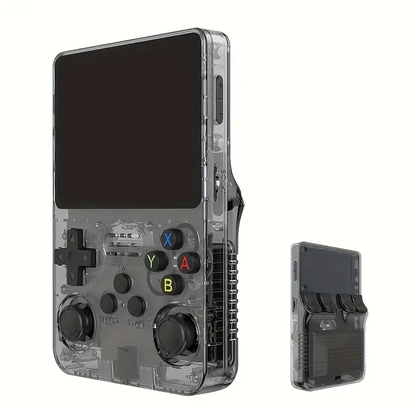 1Pc R36S Handheld Game Controller, Linux System With 32+64G TF Card, Retro Gaming Controller 3.5-inch IPS Screen Purple, Black 1