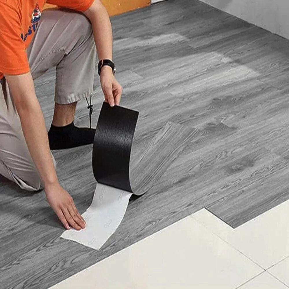 5m² Floor Planks Tiles Self Adhesive Wood Effect Vinyl Flooring Bathroom Decor