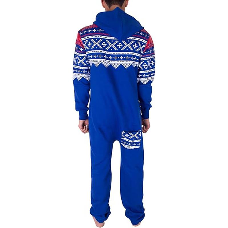 NOROZE Men’s Aztec Onesie Jumpsuit Warm and Cozy Hooded Zip Up Onesies All in One Nightwear Playsuit UK Size S-XXL 6