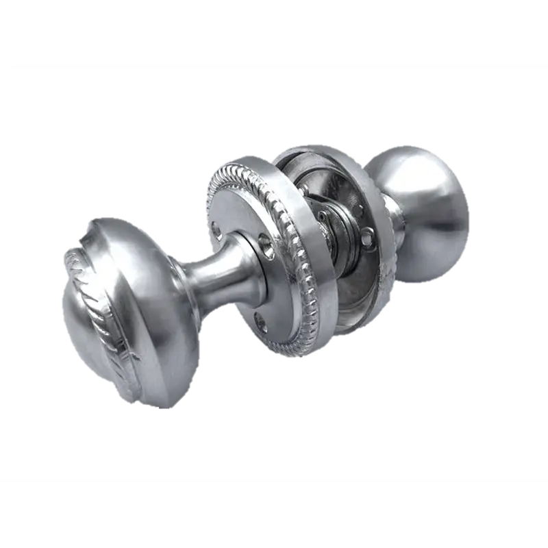 Door Knobs Satin Interior Mortice Georgian Rope 63mm Diameter Rose 50mm Knob 2