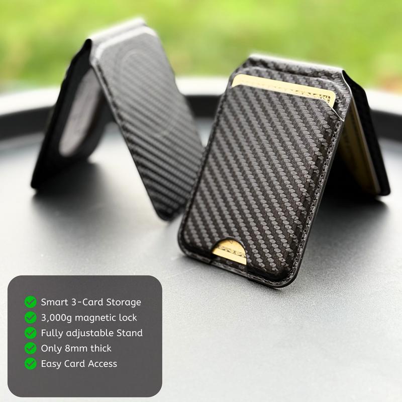 iPhone Magnetic MagSafe Wallet with Adjustable Stand, 3-4 Card Holder 5