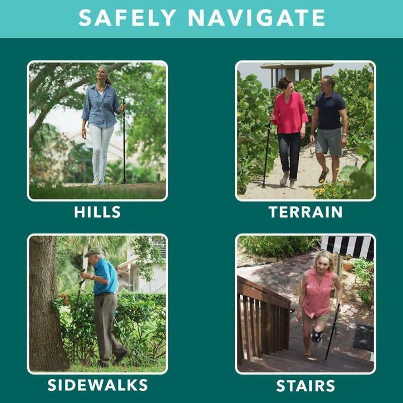 Retractable Adjustable Walking Cane Stick Lightweight Folding Hiking Travel Cane 1