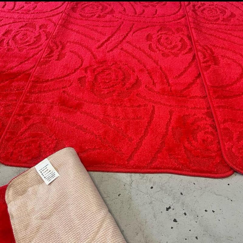 Romany Washables Mats Bright Red Tourer washable mats, 67cm 120cm Best quality Non Slip Backing Christmas Rugs X Full set of 4 Mats x 2