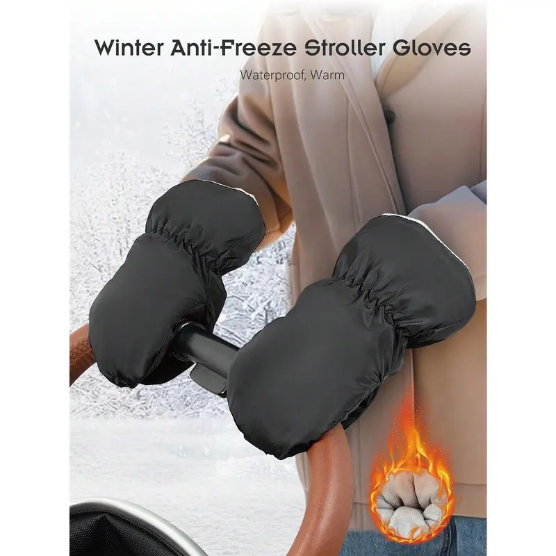 Winter Anti-Freeze Stroller Gloves, Waterproof, Warm 5