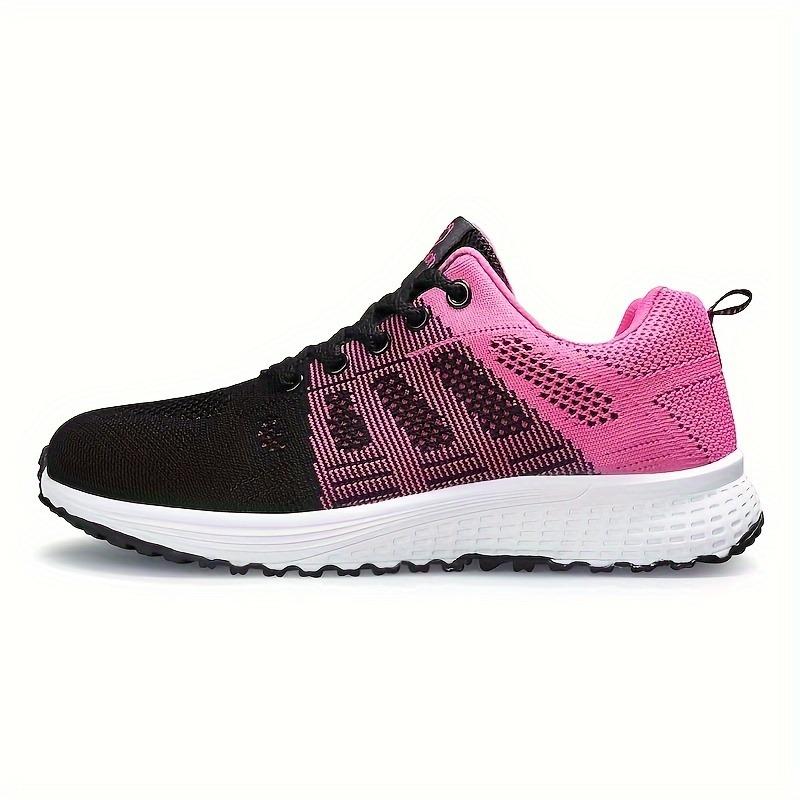 Women's Lightweight Mesh Athletic Sneakers - Breathable, Lace-Up Running Shoes with EVA Sole, Fashionable Black Casual Walking Footwear 4