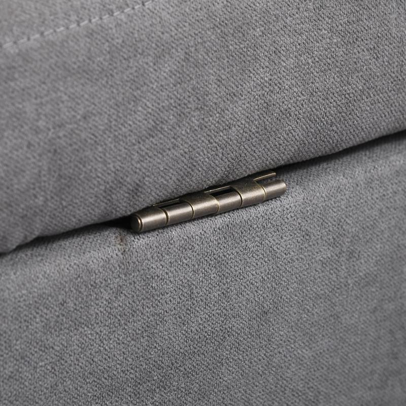 HOMCOM Modern 2 Seater Sofa with Hidden Storage, 117cm Tufted Cotton Couch, Compact Loveseat Sofa with Wood Legs, Grey 5
