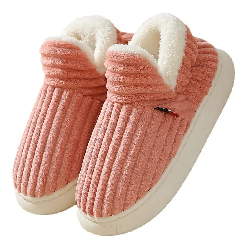 Men Winter New Women Cotton Slippers Outdoor Fashion Couple Slippers Warm Indoor Bedroom Cotton Plush Shoes Fleece Fluffy 2