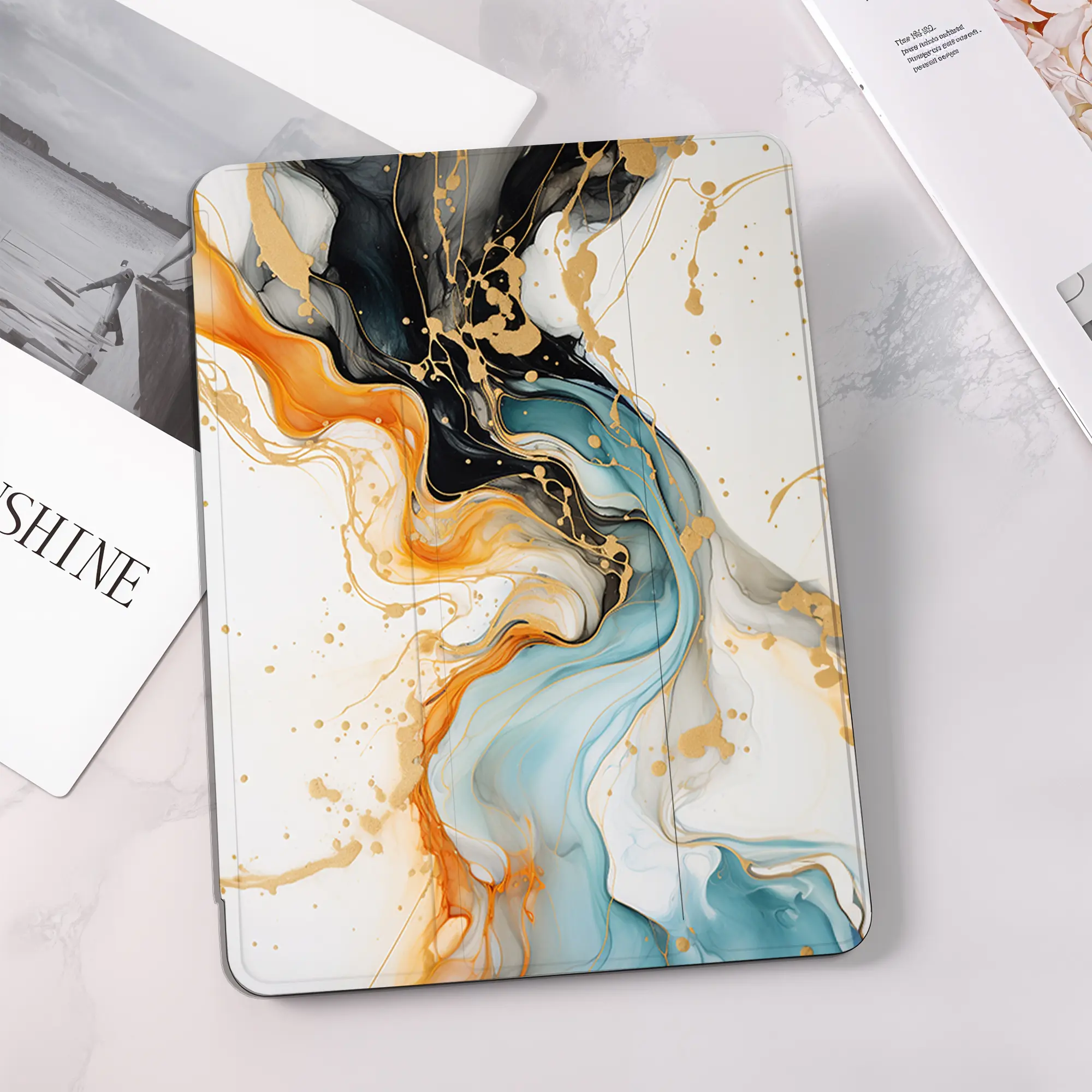 Marble Pattern Smart Flip iPad Case Cover Full Body Protective Dust proof Anti-Fingerprint iPad Cover, Auto Sleep and awake