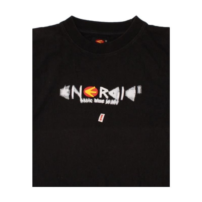 Pre-Owned Vintage ENERGIE Womens Graphic T-Shirt Top UK 16 Large Black Cotton 4