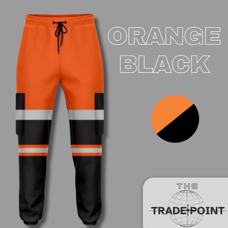 Hi Visibility Workwear Joggers Menswear Reflective Comfort Fitted Mid Pants Stretch 1