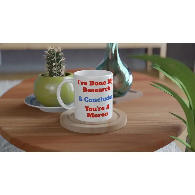 Funny Novelty Conspiracy Theorist White 11oz Ceramic Mug, Science Coffee Cup 2