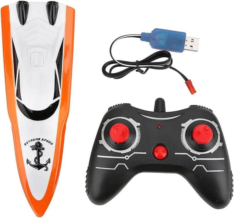 RC Boat 2.4GHz Rechargeable Remote Control Kids Toys 4 Channels Mini RC Boat Electric Ship Model Children Water Toy RC Boats for Adults and Kids 3