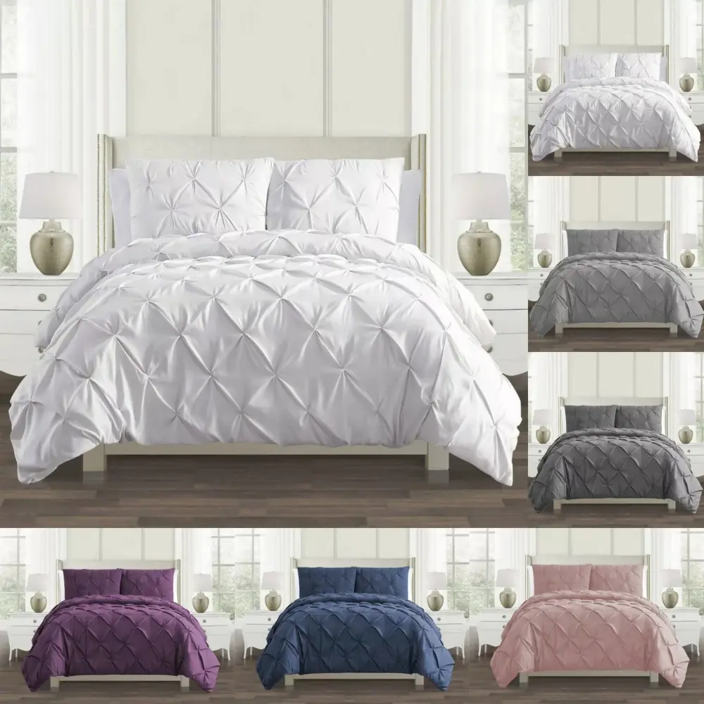 Deluxe Pintuck Pleated Duvet Cover Set – Luxury Bedding in All Sizes
