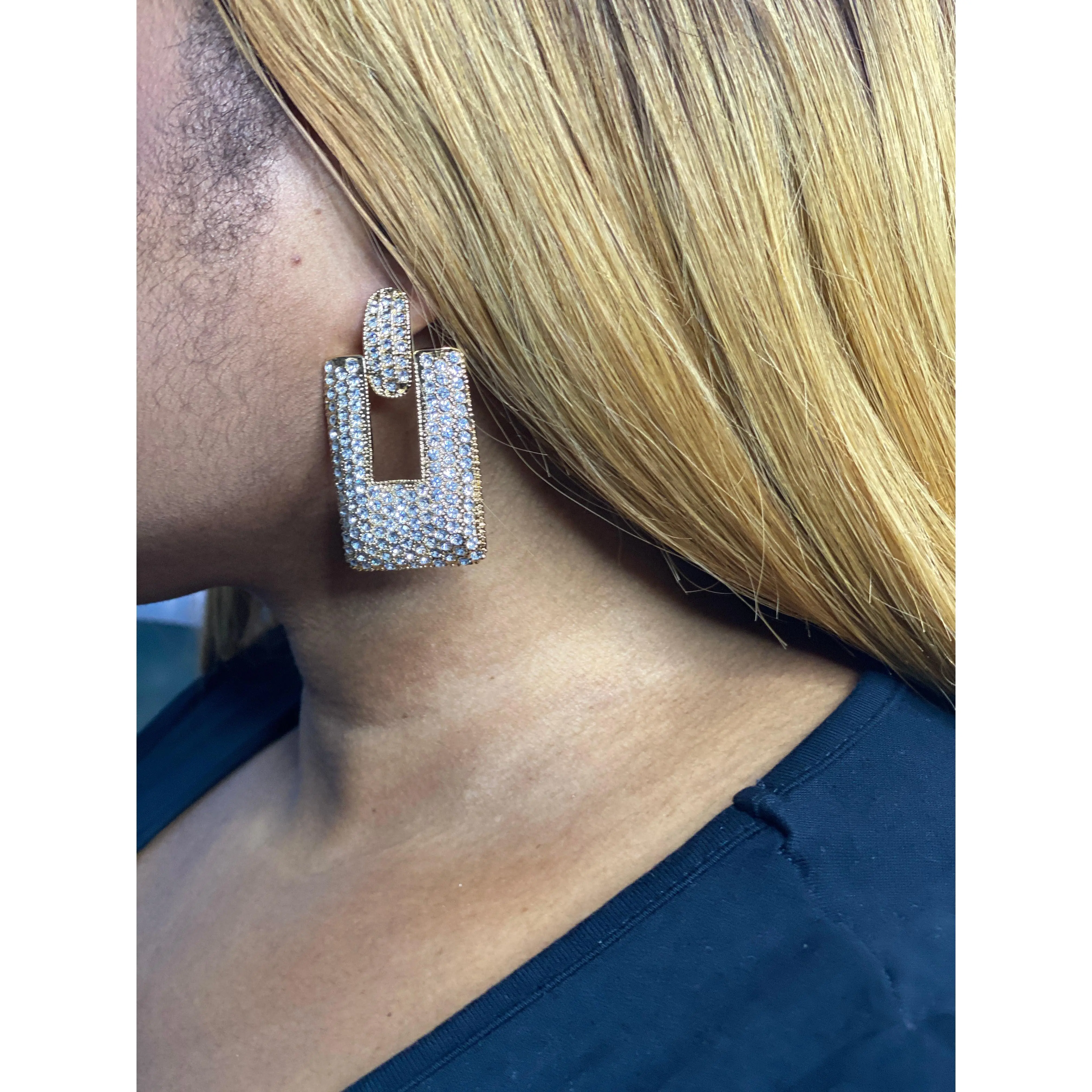 Gold Drop Earrings with Stud - Perfect for Any Occasion