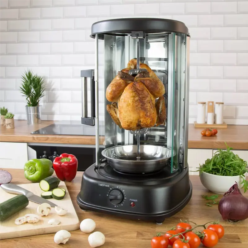 Vertical Electric Rotisserie Grill / Cooks Kebabs, Skewers & Meats, 1500W 1