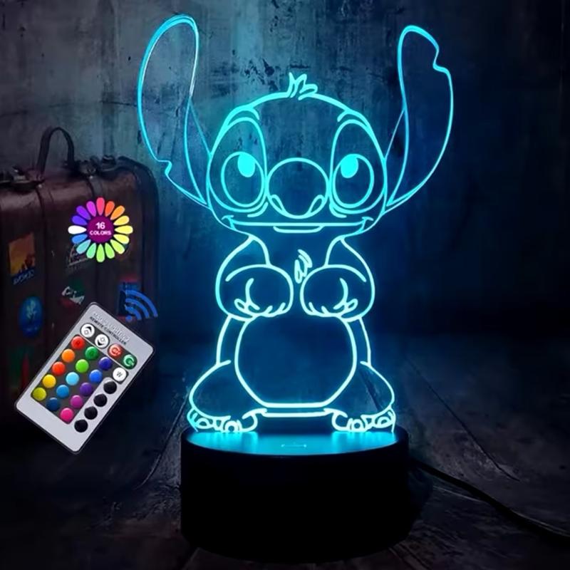 Lilo & Stitch Acrylic Night Light - USB/Battery Operated Desk Lamp for Home and Office 1