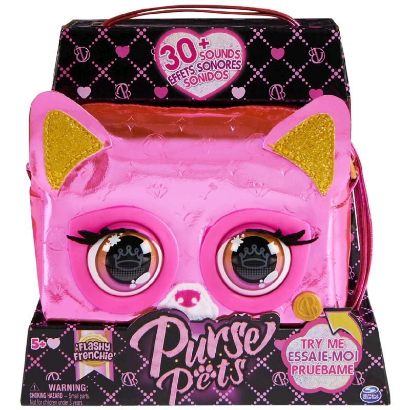 Purse Pets with 30 Sounds and Blinking Animated Eyes. Flashy Frenchie or Rebel Stripez 2