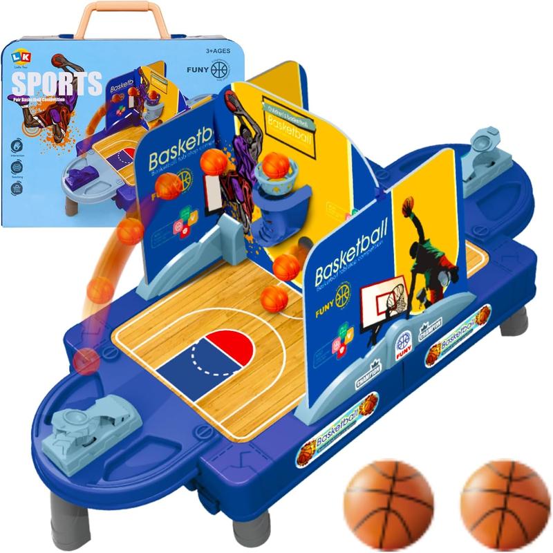 Mini Basketball Shooting Game Toy - 24-Inch Finger Flick Basketball Set, Desktop Basketball Tabletop Set with Court, Movable Basket and Score Feature - Fun for Kids & Adults 3
