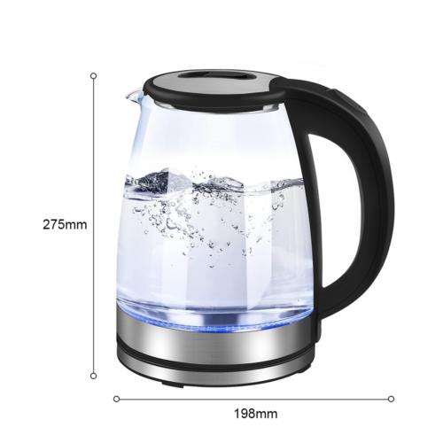 1.8L Electric Kettle Glass 360 Blue LED Illuminated Jug with Auto Shut Off Protection 8