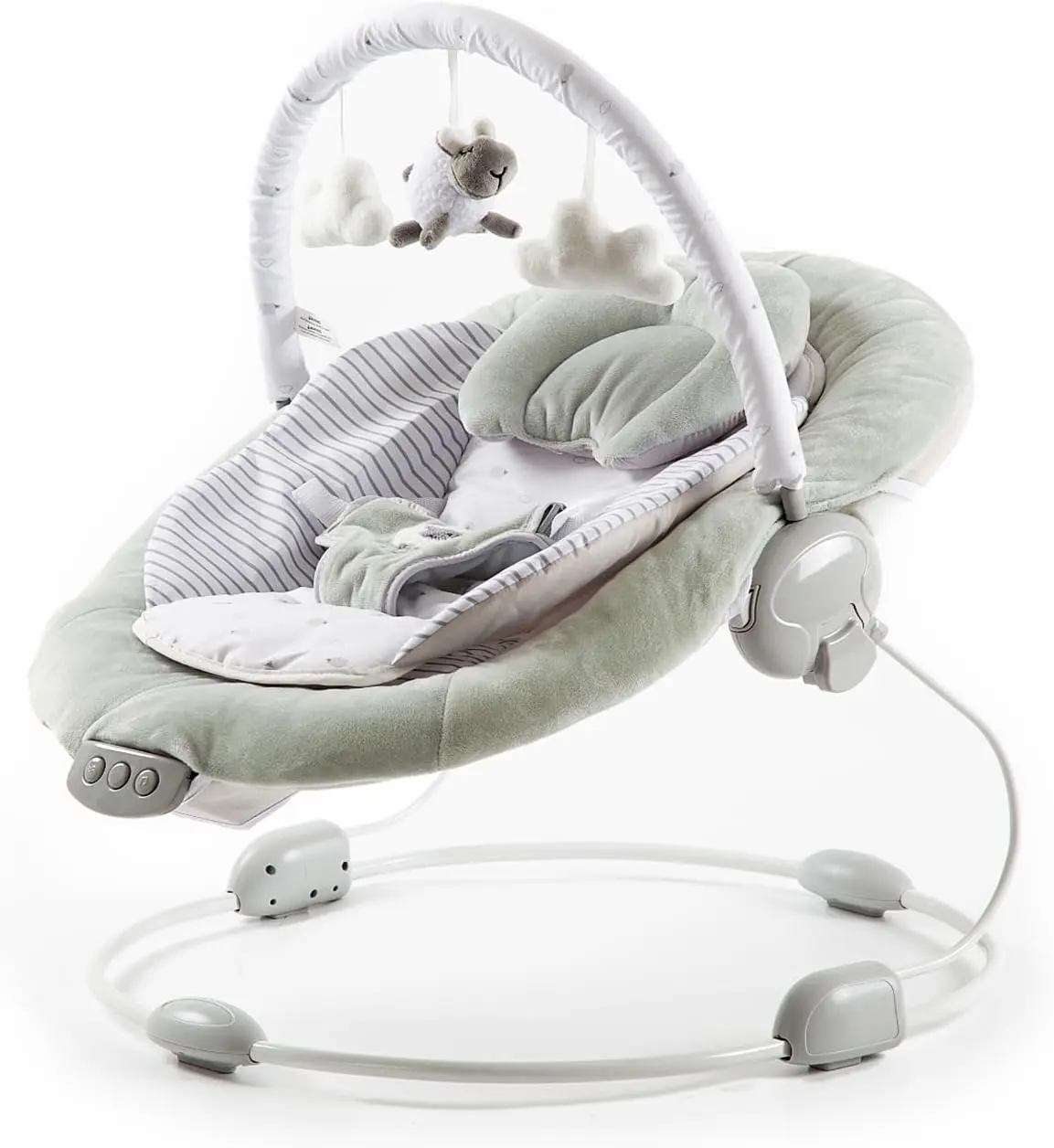 (77) LADIDA Soft Padded Grey Lamb Newborn Bouncer with Soothing Music and Vibration, Suitable for Newborns baby  bouncer baby  rocker baby  essentials babysleep  aid baby  cot