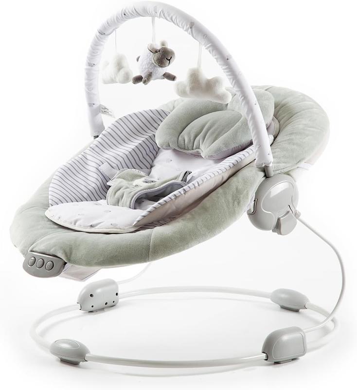 (77) LADIDA Soft Padded Grey Lamb Newborn Bouncer with Soothing Music and Vibration, Suitable for Newborns baby  bouncer baby  rocker baby  essentials babysleep  aid baby  cot 1