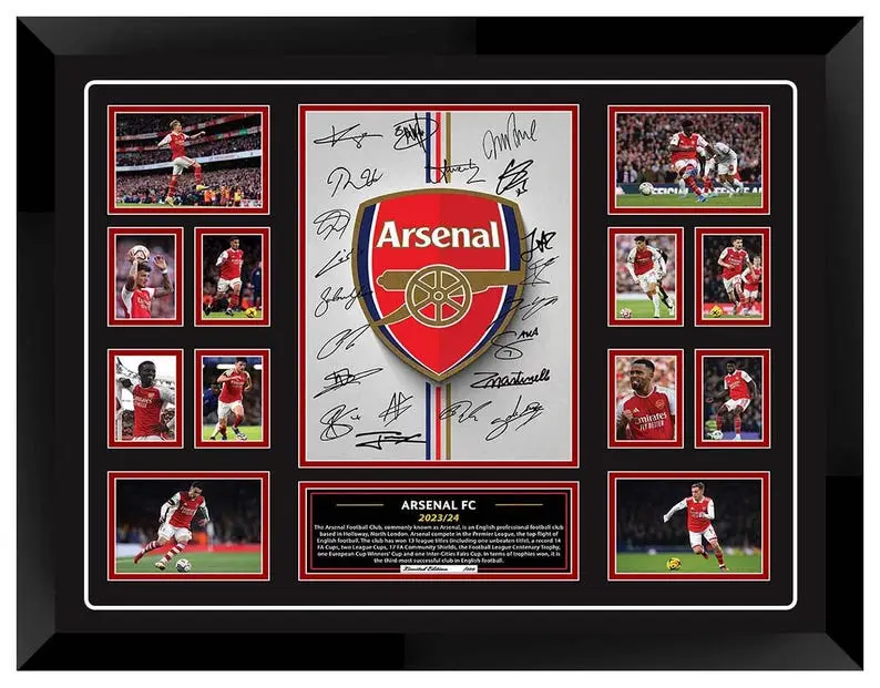 Arsenal FC 2024 Signed Framed Memorabilia
