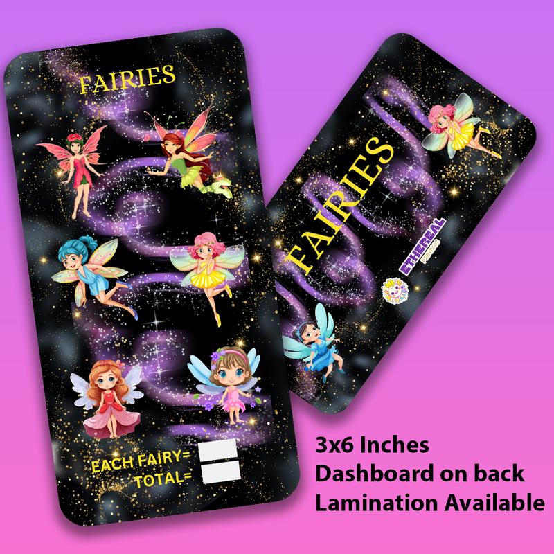 Fairy Savings Challenge Tracker With Dashboard Printed On Back, Fits Inside A6 Cash Wallets uk stuffer 1