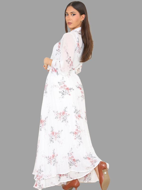 White floral chiffon Skirt with Top 3