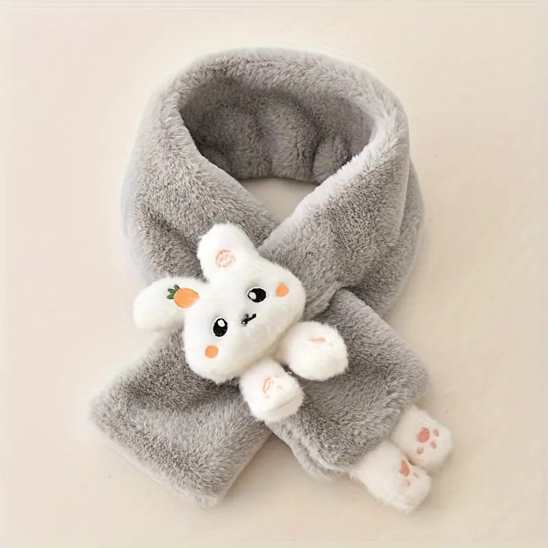 bunny scarf kids - Cartoon Bunny Kids Scarf - Thickened Acrylic Knit, Breathable, Cute - Autumn/Winter - Girls 2-10 Years - Fashionable & Warm - Cuddle Up in Bunny Love 6