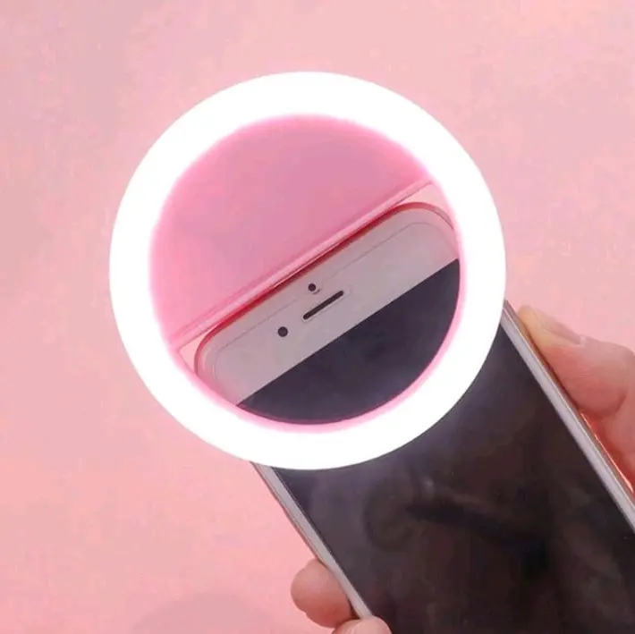 (UK seller) Portable Selfie Ring Light, 1 Piece USB Rechargeable Phone Camera Light for Live Streaming Vlog, Adjustable Selfie Ring Light for iPhone and Android Accessories Game Cellphone Smartphone