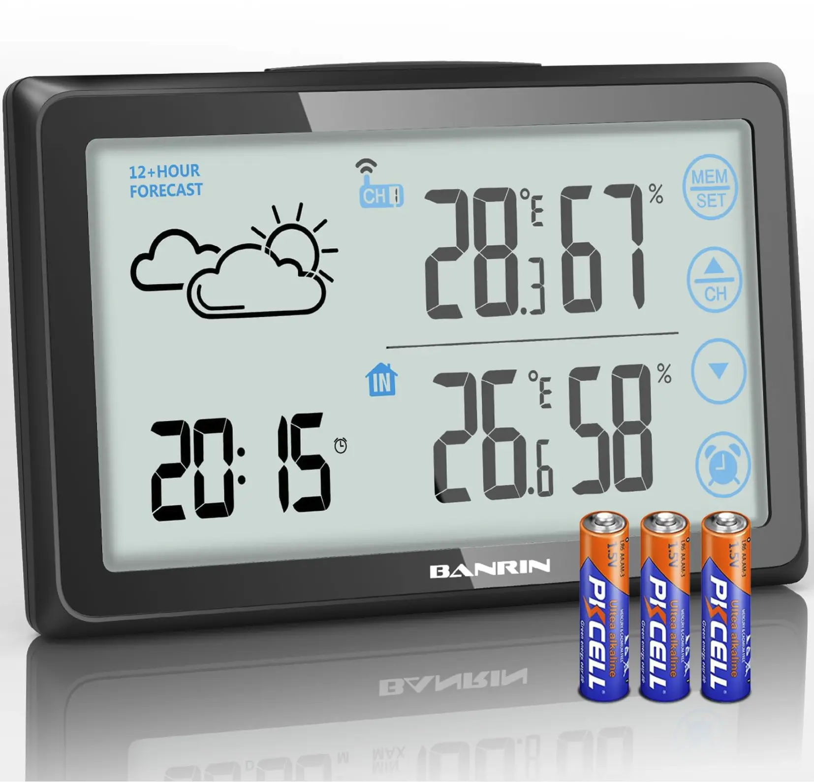Weather Stations with Wireless Outdoor Sensor,BANRIN Weather Station for Home,Forecast Station with Temperature/Humidity/Forecast/Alarm Clock