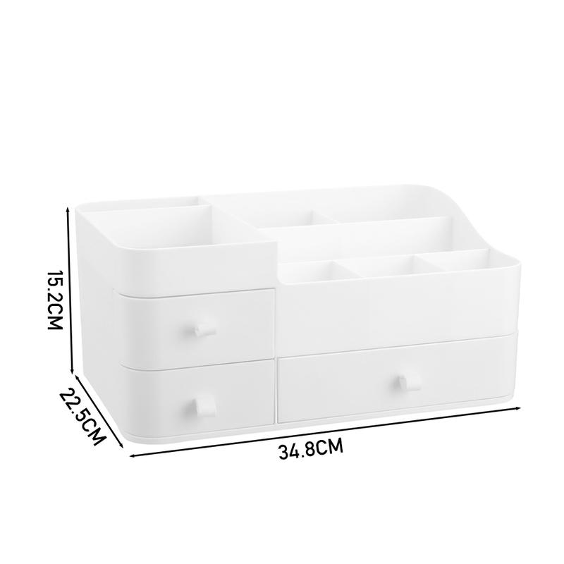 Livingandhome Large Makeup Organizer Storage with Drawers White Boxes 6