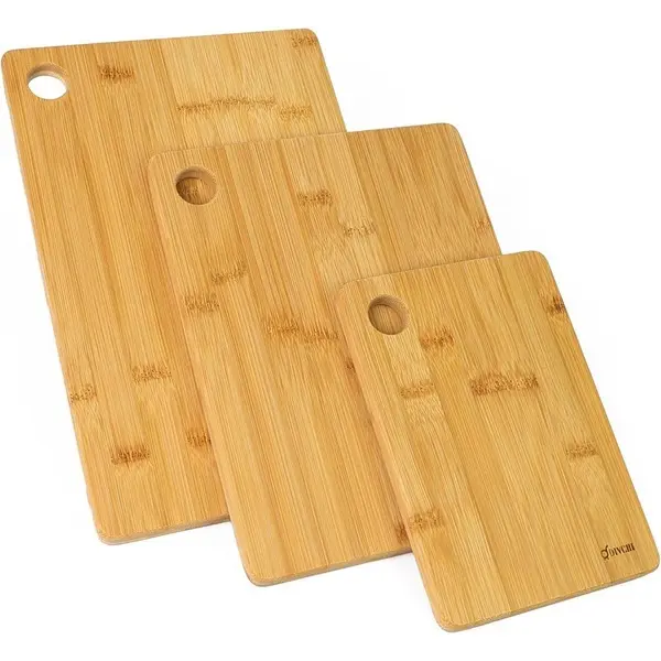 Wooden Chopping Boards - 3 Piece Cutting Board Set - 33x22cm | 28x22cm | 22x15cm - Ideal for Carving Meat, Cutting Vegetables, Cheeses and Bread