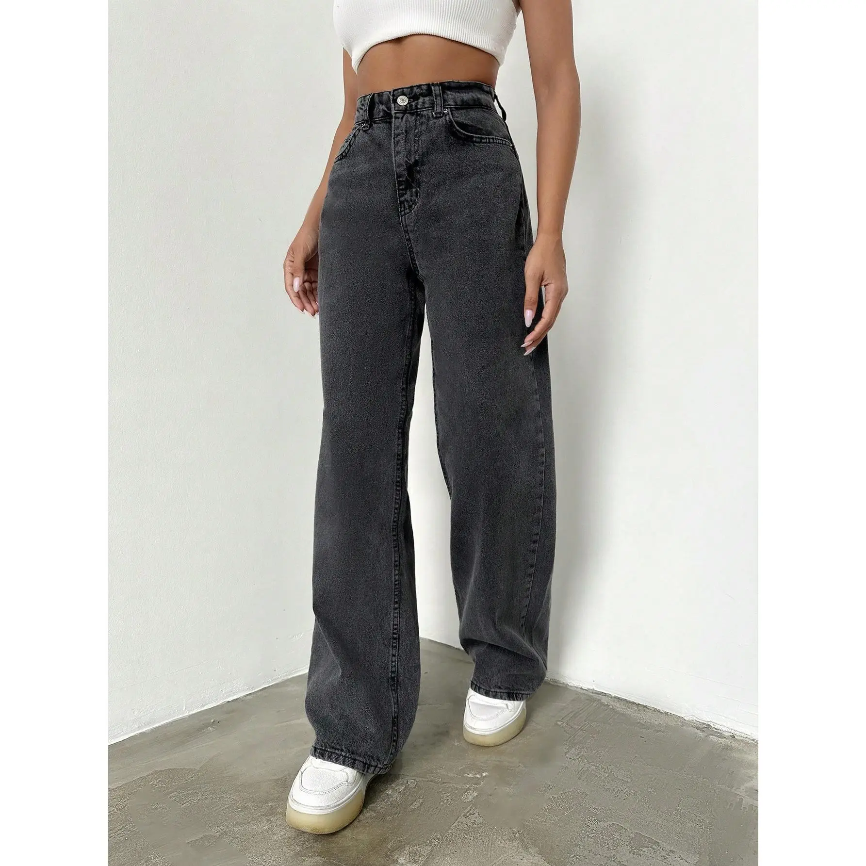 Women's BottomsCasual Slant Pocket Straight Leg Jeans[S20] jeans women Womenswear Bottom Streetwear Pants Trouser Denim Comfort Basic Minimalist club outfits miss