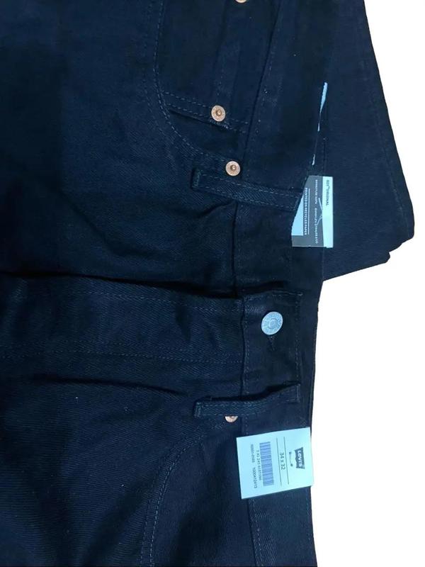 Men's Levis 501 Original Premium Black Jeans, Regular Fit Elegant Denim 6