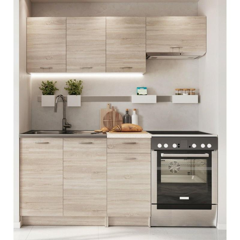 Kitchen Cabinet Set 5 Unit Sonoma Oak Cupboards Worktop Franke Sink Modern Nela 2