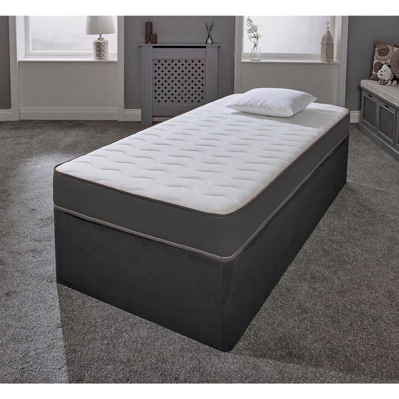 Mattress | 3ft Single (90cm x 190cm) | Memory Foam & Coil Spring | Plush Feel | Cooltouch Plus Sleep Surface | 18cm Deep | Grey | Maximum Value 1