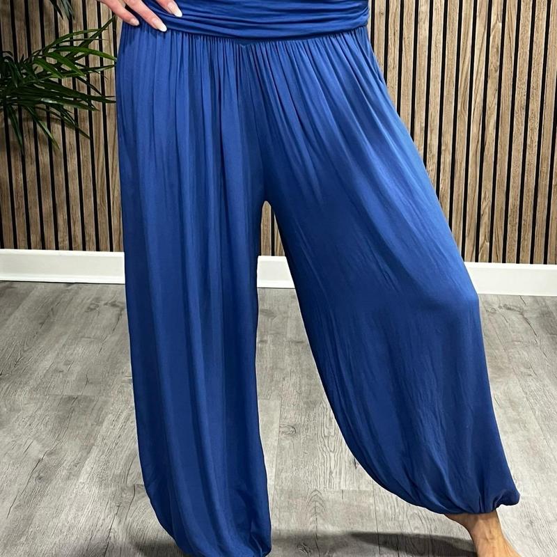 Product Introduction of LaDeDa Boutique Harriet Harem Plain Pants, One Size 10-18 With Elasticated Waistband, Summer Wear, Summer Daily Fashions, Women's Causal 19
