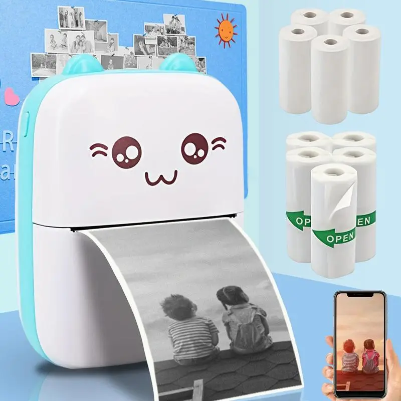 Mini Thermal Printer Mini Printer Sticker Printer Inkless Sticker Printer Mini Printer for Children Women Gifts Christmas