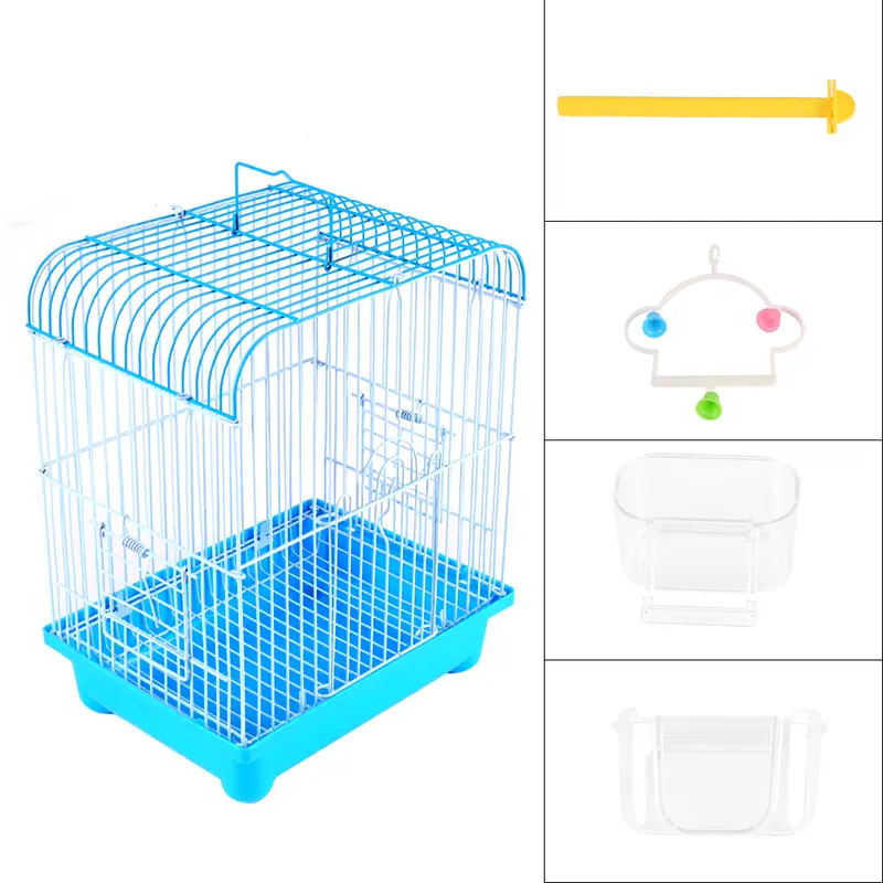 Small Bird Cages 22cm x 27cm x 16cm for Canaries, Budgies, Finches, Metal, Accessories 3
