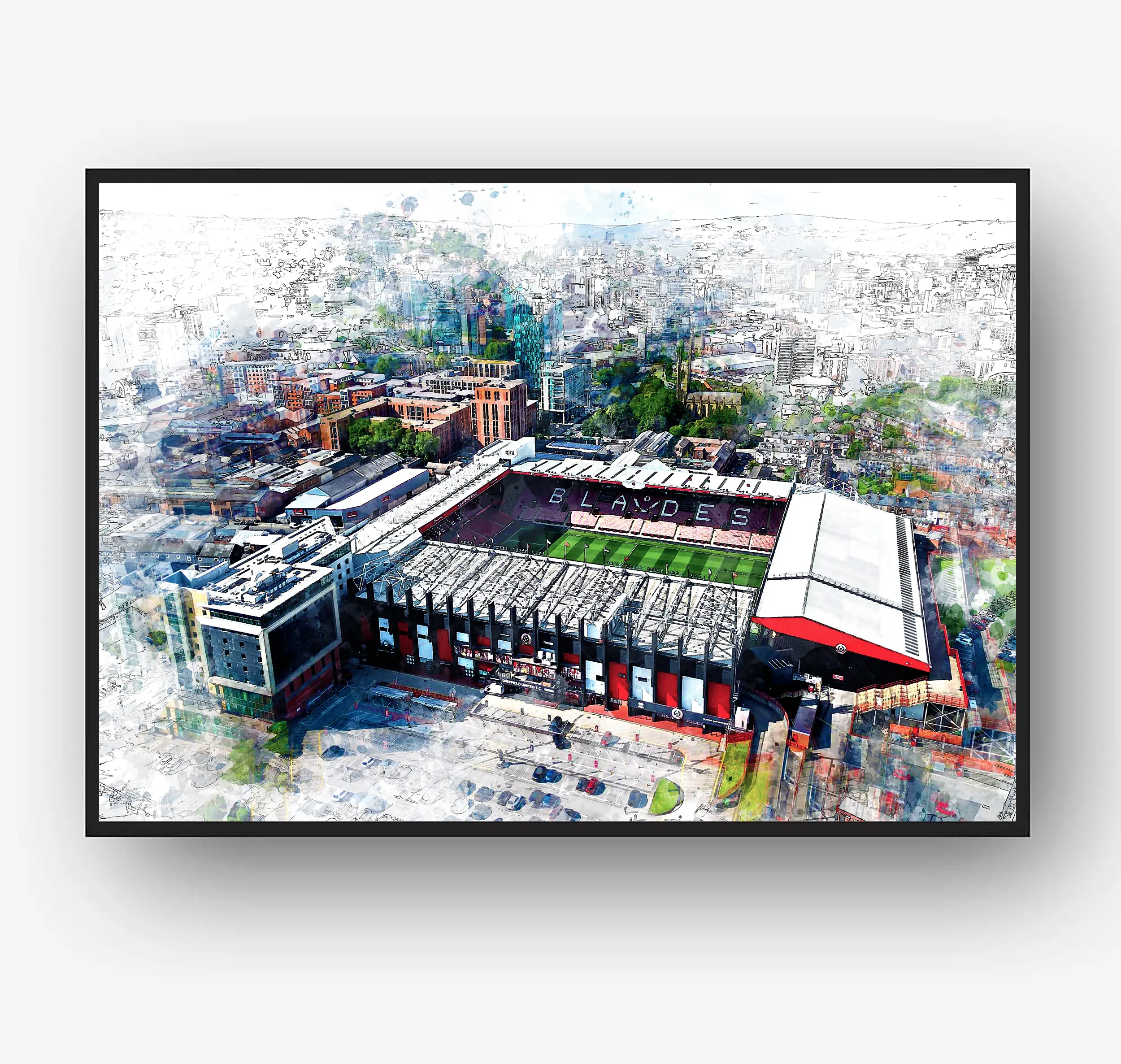 Sheffield United - Bramall Lane Stadium - Wall Art Sketch/Paint Print - Various Sizes! Decor Gift Photo Poster Ornaments Artistic