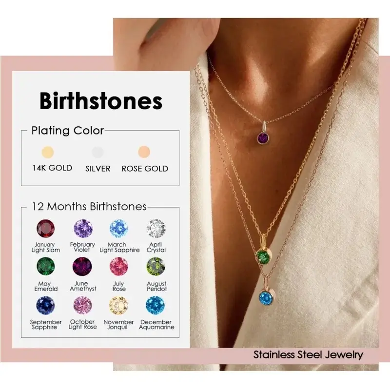 CLEARANCE Birthstone Necklace