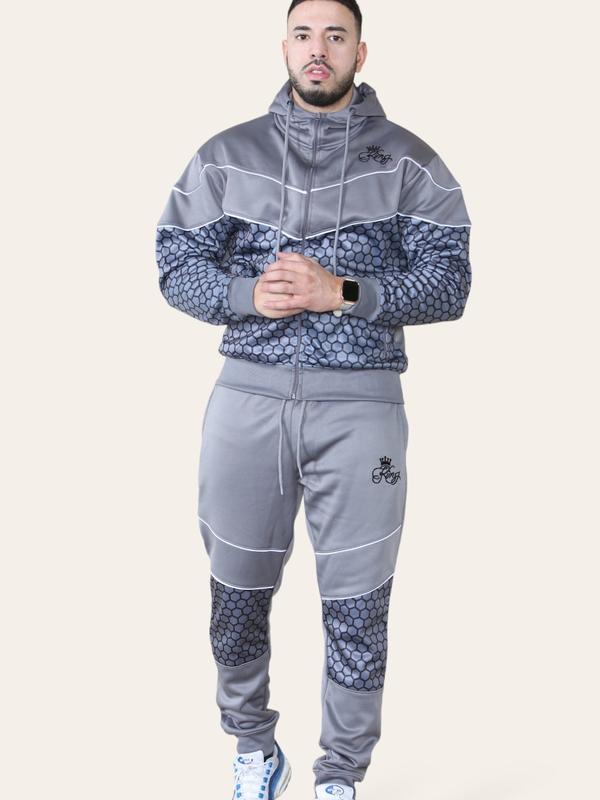 New Men's 2 Piece Logo Printed Running Jogging Hooded Tracksuit 6