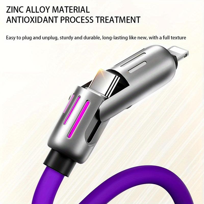 Product Introduction of 100W 4in 1 Functional Super Fast Charge USB Type C Liquid Silicone Aluminum Alloy Data Cable for iPhone for SamSung Xiaomi Redmi, Oneplus, And Xiaomi OnePlus, USB C Charging & Data Sync Cord Wire 9