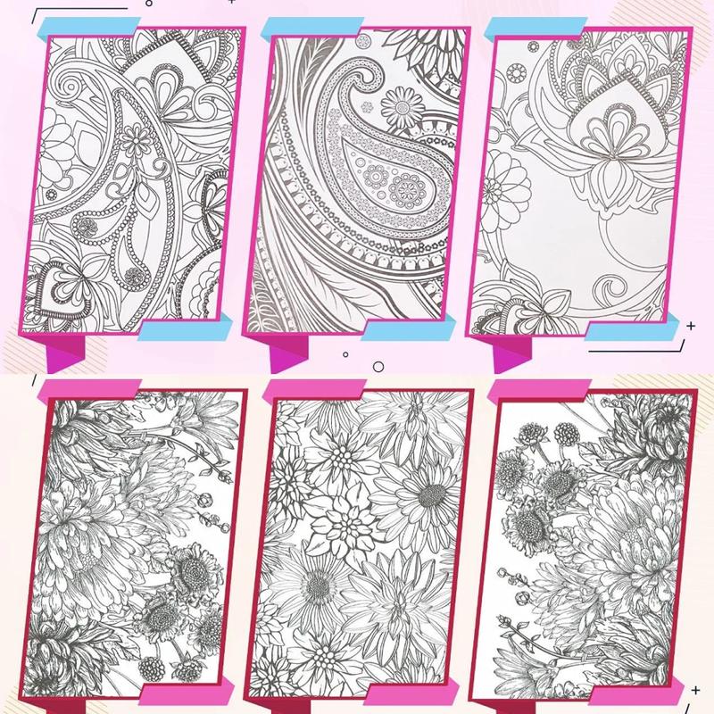 Styloo Adult Colouring Books and Pencils -Includes 12 Colour Pencils & 2 Books Having 60 Designs Each - Colouring Books for Adults Pack 7