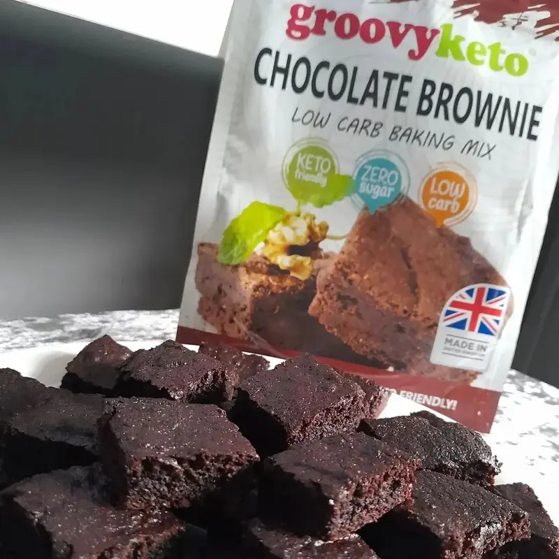 Groovy Keto Chocolate Brownie Mix | Low Carb | Keto Friendly | Sugar Free | Only 0.8g Net Carbs Per Brownie | Keto Baking Mix, Diabetic Friendly - 240g Pouch… Bake chocolate mix 2