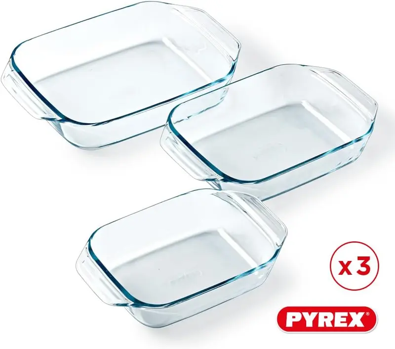 8023510 Set of 3 Borosilicate Glass Oven Plates – Extreme Resistance – Made in France 1