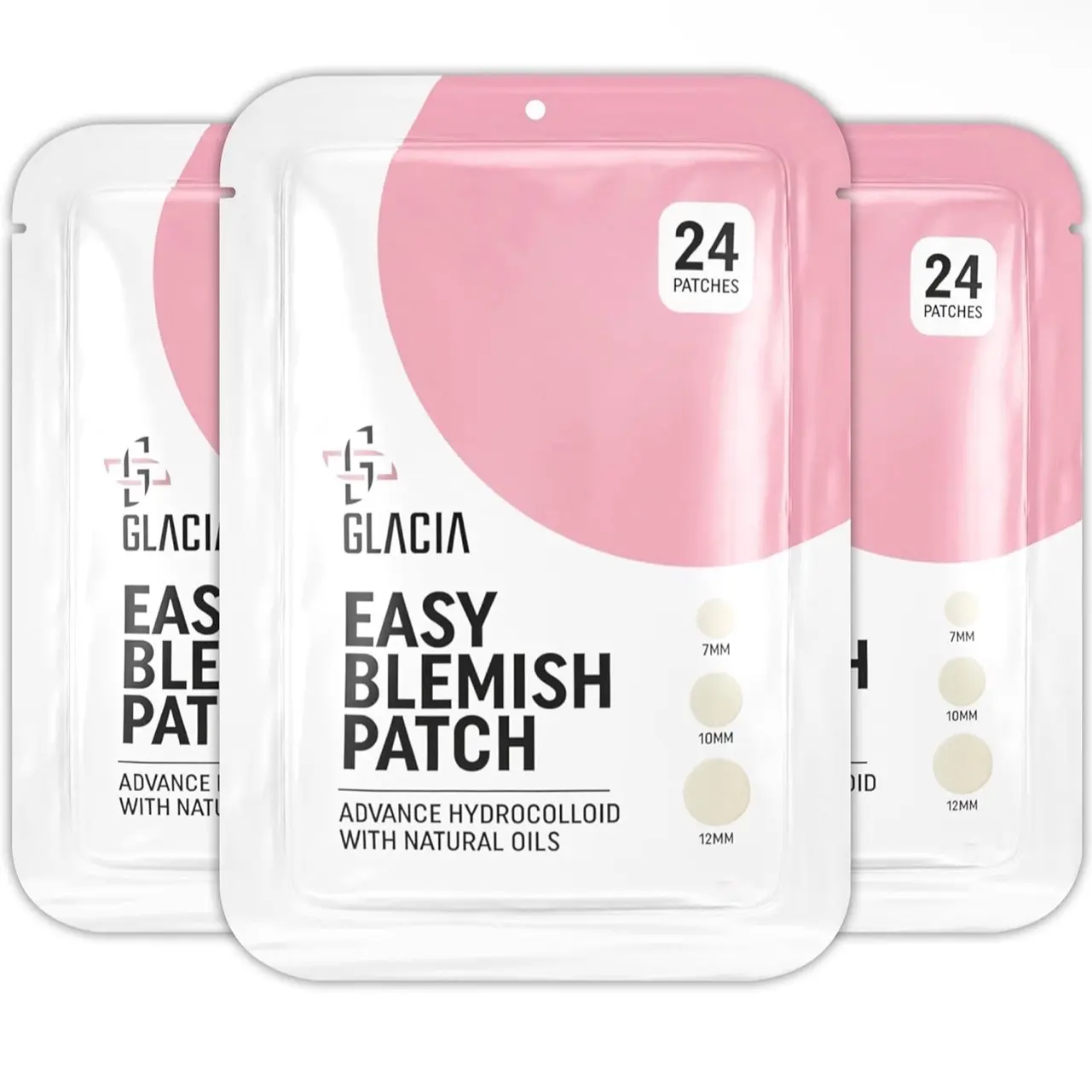 72 Pack of Hydrocolloid Skin Patches for All Skin Types - Glacia Pimple Patches - Blend, Clear Skincare Smooth Comfort